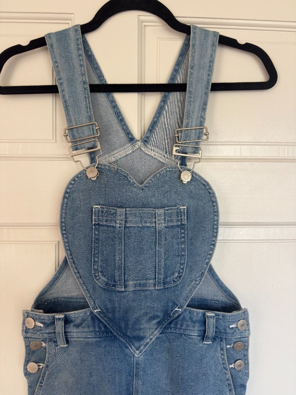Vintage Heart Bib Wide Leg Crop Overalls